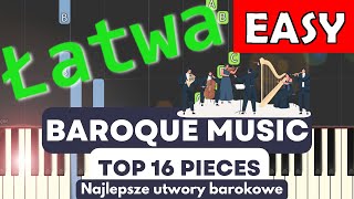 🎹 Muzyka barokowa - Najlepsze utwory (16) - Piano Tutorial (łatwa wersja) 🎵 NUTY W OPISIE 🎼