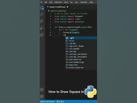 How to draw square shape in python turtle//How to print square in ...