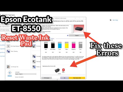 video Epson Ecotank ET-8550: Reset Waste Ink Pad (Fix maintenance box is at the end of its service life)