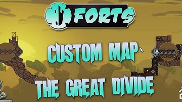 Forts Multiplayer 1v1 Gameplay Custom Map Great Divide 2v2, Trick Shots