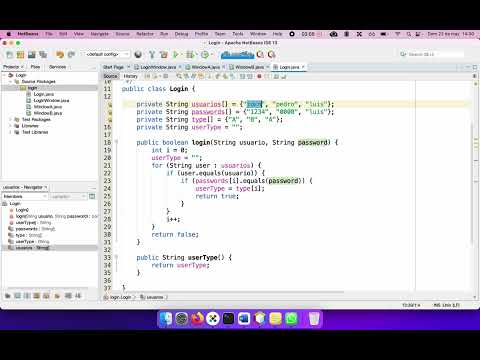 Video 04 Navegar entre ventanas con Java Clase Login