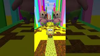 Sponge Bob and Shrek in Platform Path | Minecraft FastWalk 🧽🩲#minecraft #shorts