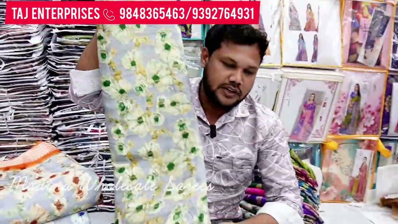 పెళ్లి సీజన్ అద్భుతమైన డిజైనర్ శారీస్  మదీనా మార్కెట్ హైదరాబాద్ లో నే అతి పెద్ద హోల్సేల్ దుకాణం 