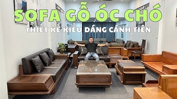 Bàn Ghế Sofa Gỗ Óc Chó Thiết Kế Kiểu Dáng Cánh Tiên Cho Phòng Khách 25m2 | Sofa Gỗ Óc Chó Bắc Mỹ
