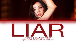 BLACKPINK JISOO LIAR Cover (Studio ver.) Lyrics [Color Coded Lyrics/Eng] Resimi