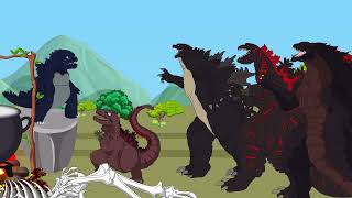 TEAM Godzilla vs Evolution of Team White Godzilla Size Comparison  Godzilla Cartoon Compilation 07