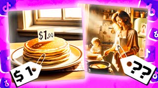 $1 Pancake vs Priceless Pancake. TikTok Trend