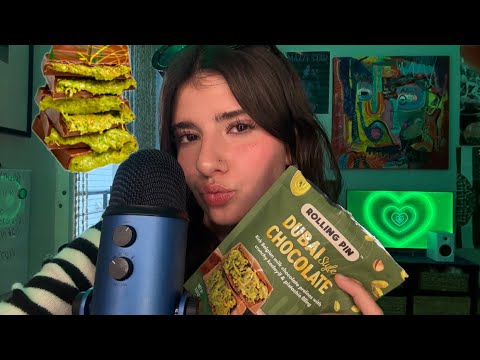[ASMR] EATING DUBAI CHOCOLATE 🍫, MOUTH SOUNDS, RAMBLING