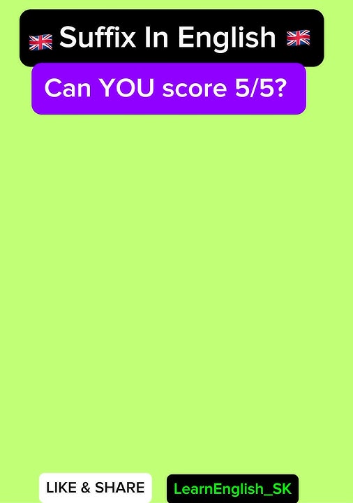 LEARN 5 Suffixes in English 🇬🇧&Expand YOUR Vocabulary #shorts #learnenglish #english #englishclass