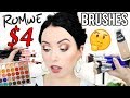 FULL FACE Testing $4 ROMWE Makeup Brushes...