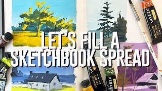 ★ Using Only 2 Colors To Paint A Landscape ★