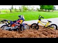 Bmx finger  exploring on tech deck finger bmx bike  tricks on kinetic sand  mini nikes