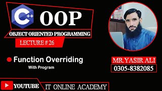 26) Function Overriding in C++ with example || C++ tutorials for beginners