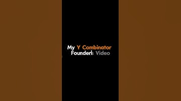 🚀 Just submitted my Y Combinator founder video! #startup  #founder  #ycombinator