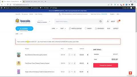 Bacola - How to set Minimum Order Amount in WooCommerce?