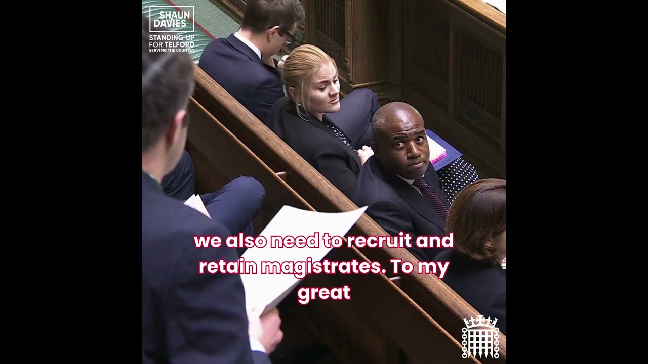 Shaun stands up for Telford's justice system in Parliament