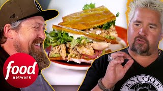 Guy Fieri IMPRESSED By Chef's Unique Plantain Sandwich | Diners, Drive-Ins & Dives