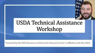 USDA Technical Assistance Workshop - Part 1