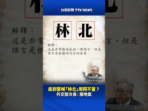 吳釗燮喊「林北」用詞不當？ 外交部次長：接地氣 #外交部 #吳釗燮 #林北