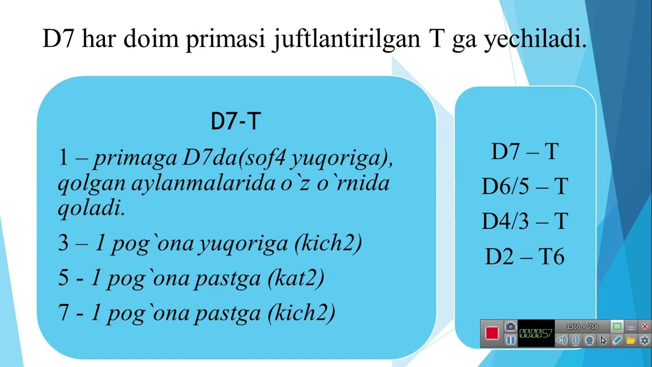 Yetakchi septakkord VII7 va Ikkinchi pog`ona subdominant septakkordi SII7