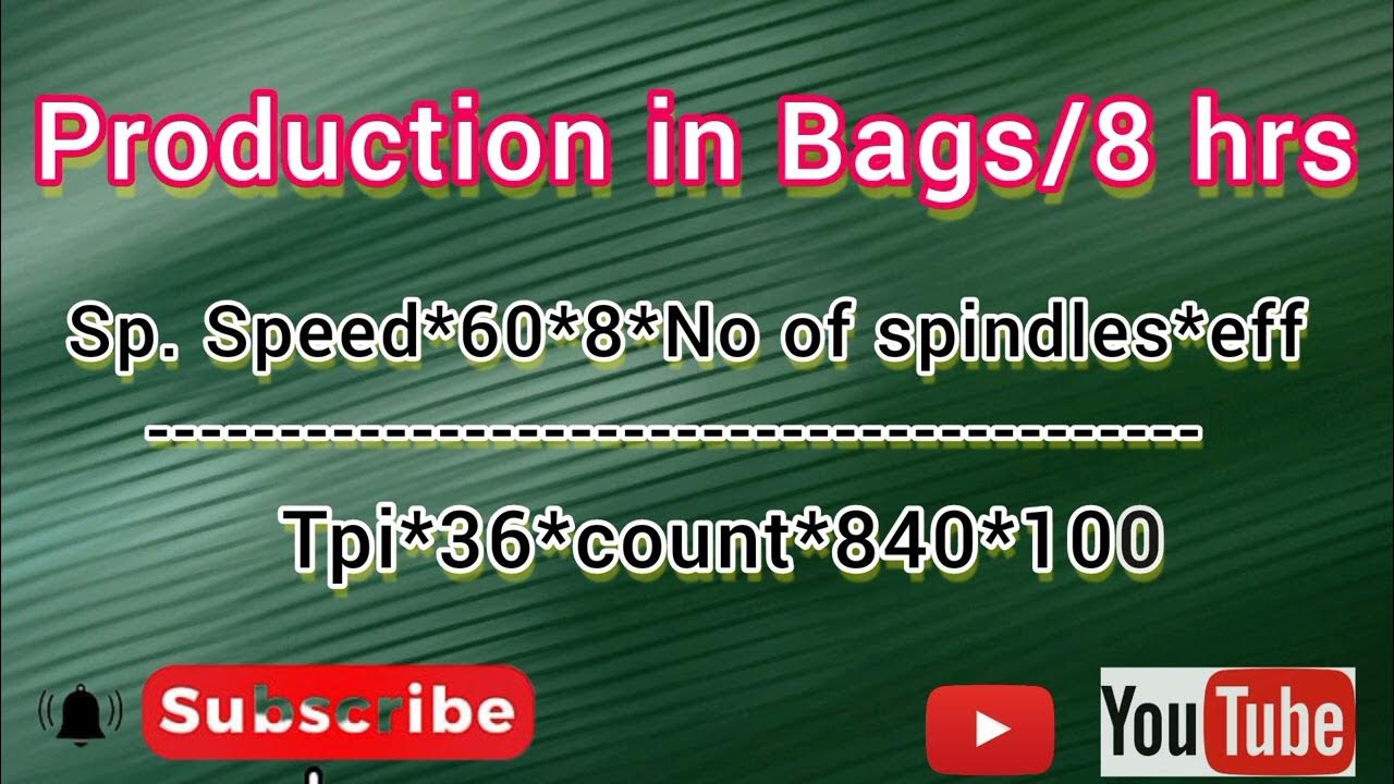 How to calculate production Ring Production Spinning calculation