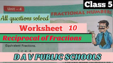 DAV class 5 Fractional Numbers Worksheet 10 all questions solved