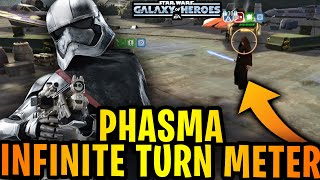 Unlimited Turn Meter! Captain Phasma Marches Over Galactic Legends in SWGoH