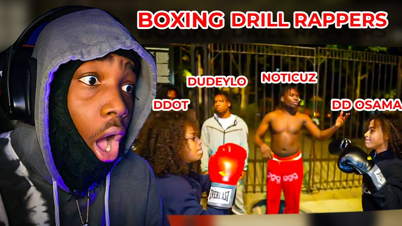 BOXING DRILL RAPPERS IN THE HOOD! *LAST TO GET KNOCKED OUT *DD OSAMA VS