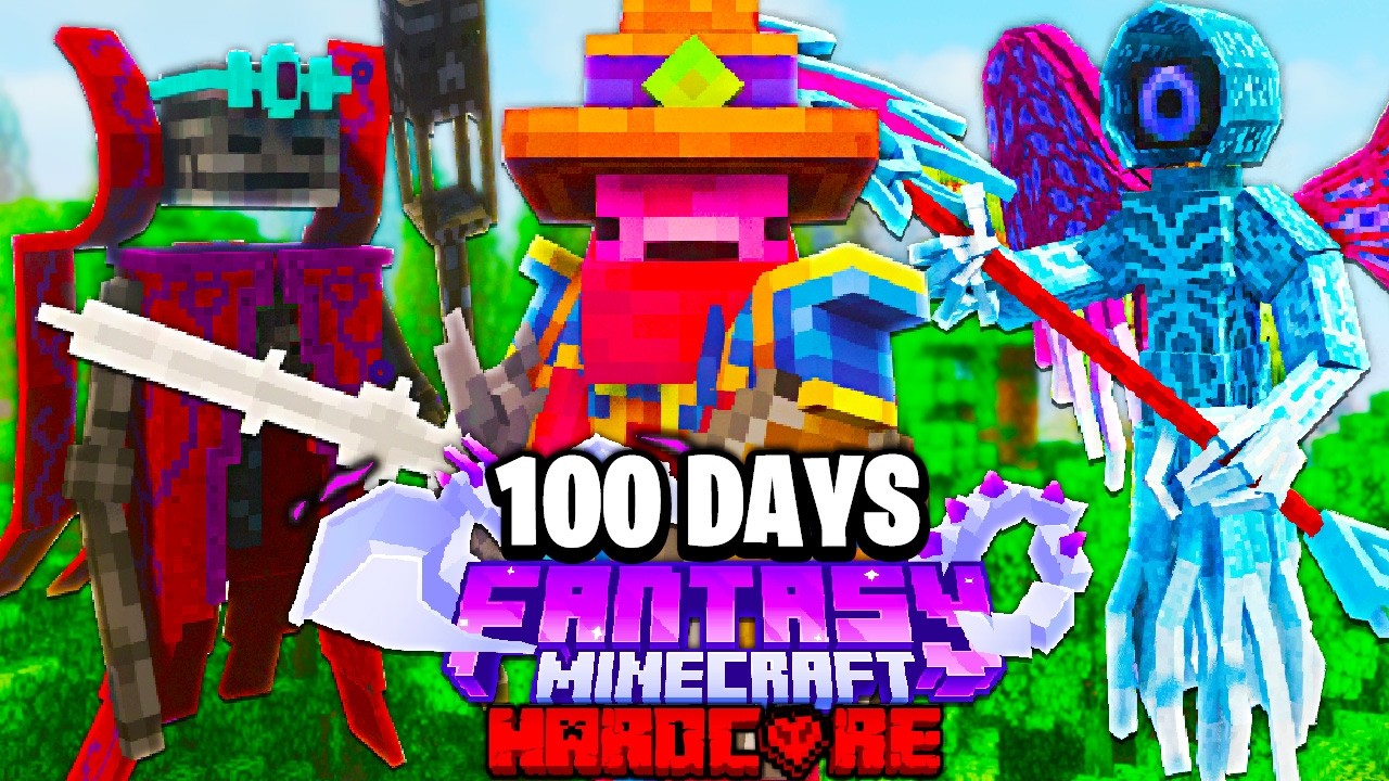 I Survived 100 Days in FANTASY Minecraft Hardcore - YouTube