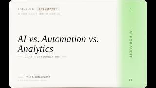 AI for Audit: AI vs. Automation vs. Analytics