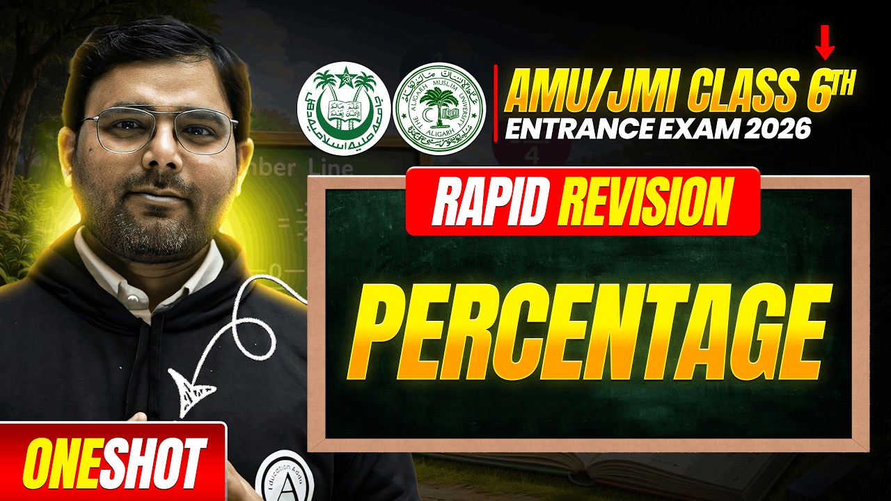 Class 6th Maths – Percentage | Full Revision + MCQs | AMU/JMI 6th Entrance Exam 2026
