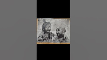 Krishna and Sudama (Last part) ❤️✨.           #krishna #drawing #artistdrawing #art #charcoal #god