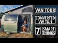 Van tour vw transporter camper  7 smart things for vanlife  tonke van converted part 3