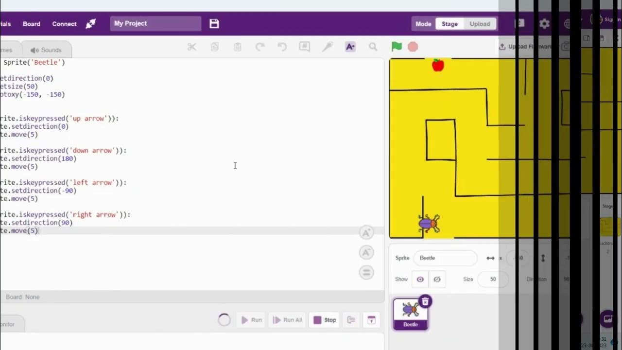 Creating a Maze Game with Beetle and Apples | PictoBlox Python Game ...