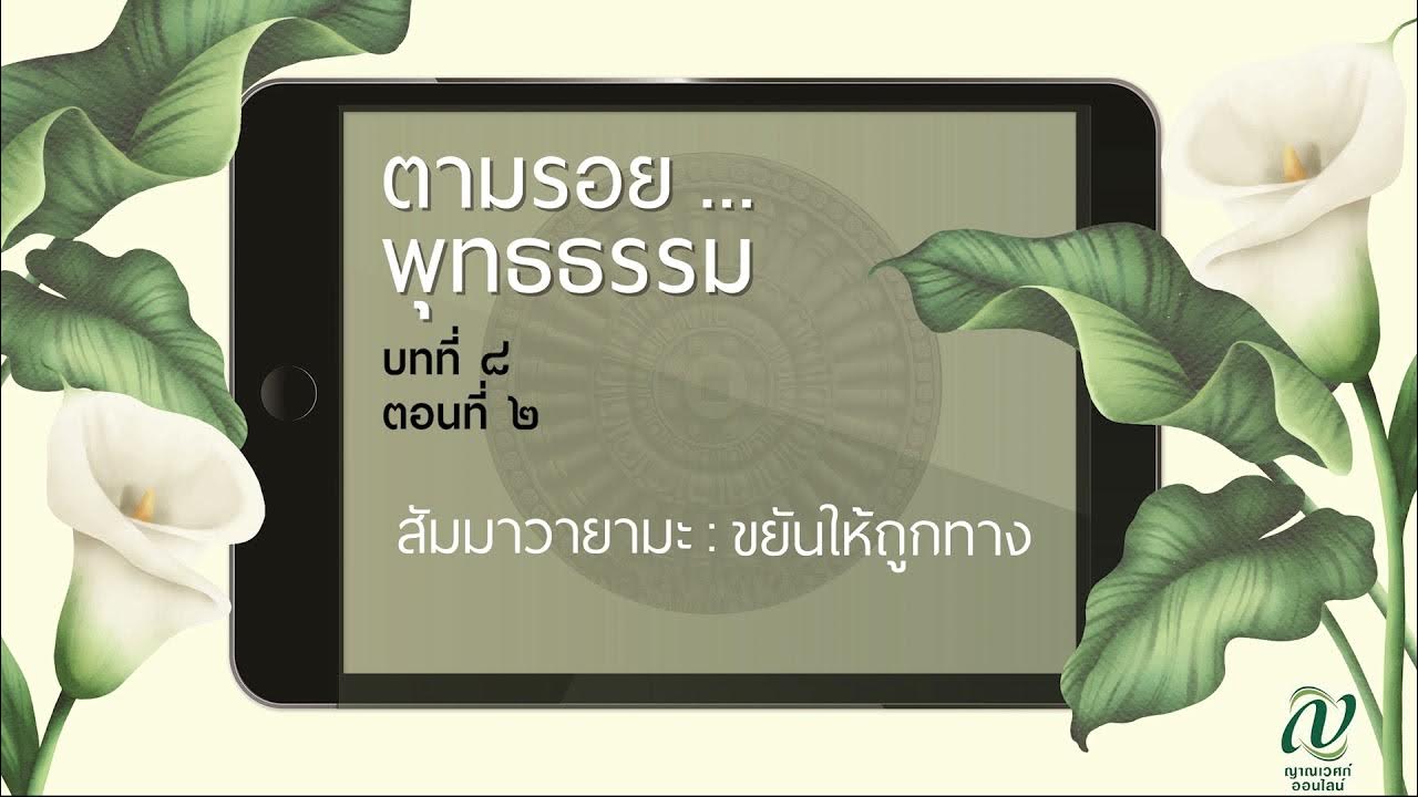 ตามรอย.. พุทธธรรม บทที่ ๘ ตอนที่ ๒ :: สัมมาวายามะ ขยันให้ถูกทาง - Youtube