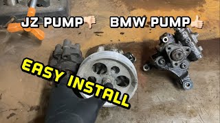 Toyota JZ using BMW power steering pump (how to video)