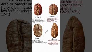 Type of coffee beans. #robustacoffee #arabicacoffee #excelsacoffee #libericacoffee #baristatraining