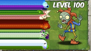 PvZ 2 Challenge Every 100 Plant Max Level vs Jester Zombie Level 100