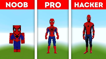 NOOB VS PRO VS HACKER Minecraft Pixel Art | Spider-Man