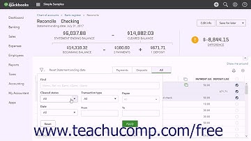 QuickBooks Online Plus 2017 Tutorial Reconciling Accounts Intuit Training