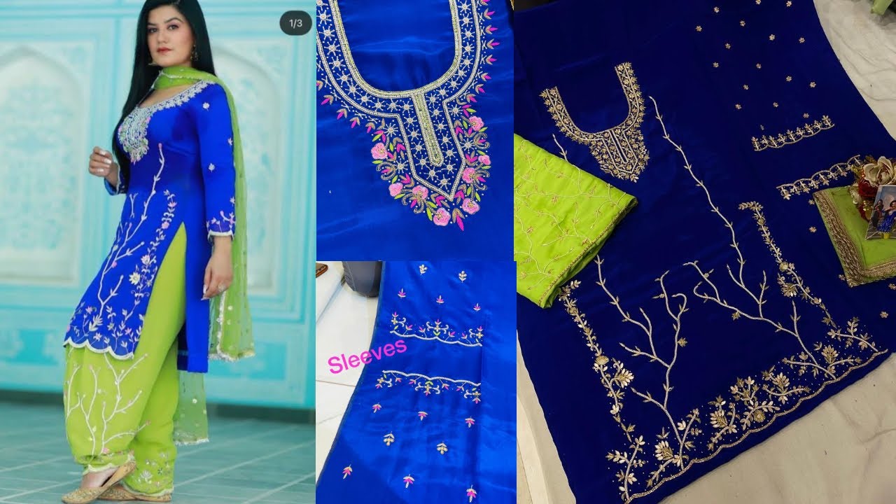 Pakistani Suit Design Online Dark Blue Colour Suit - SareesWala.com
