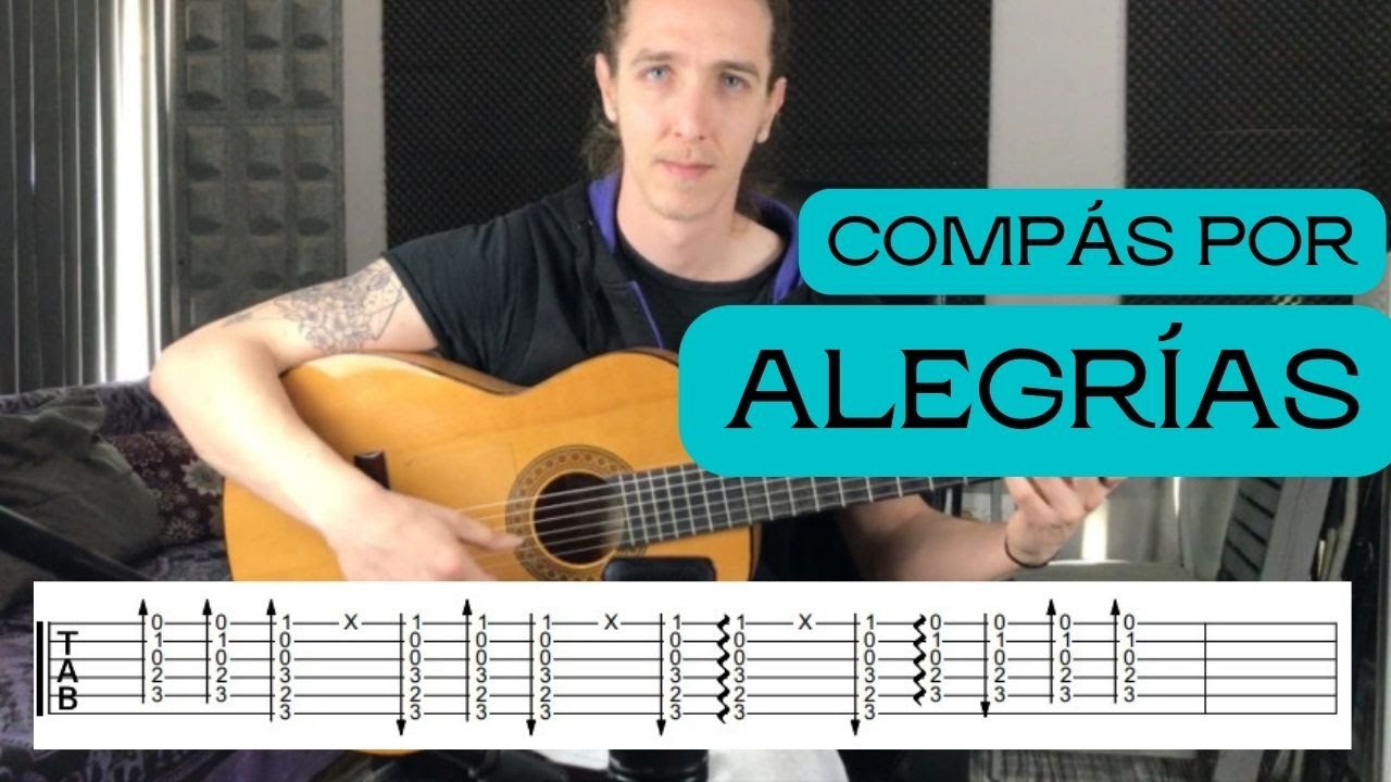 COMPÁS POR ALEGRÍAS para PRINCIPIANTES  TUTORIAL PARA GUITARRA FLAMENCA