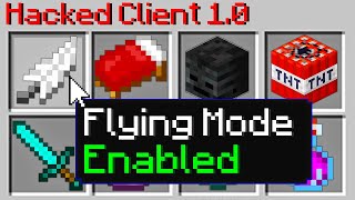 Minecraft Bedwars but I secretly added a hacked client..