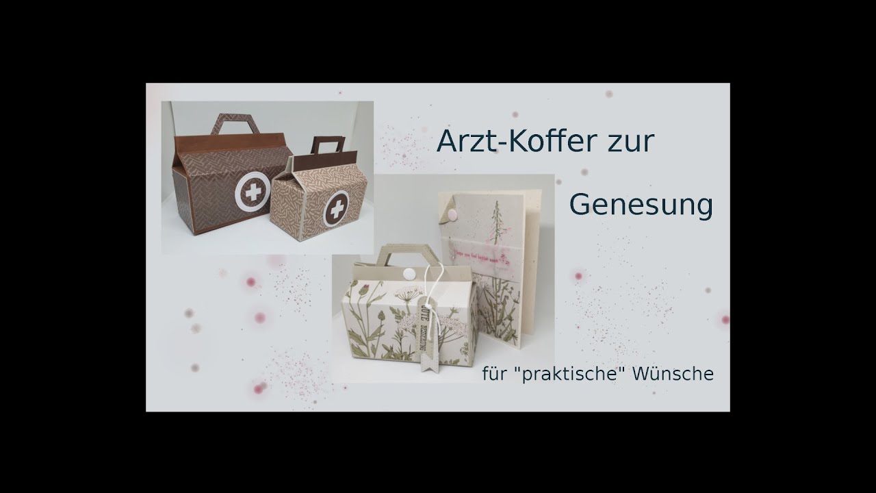 "Praktische" Genesungswünsche in einem Arzt-Koffer verstaut mit Produkten von Action