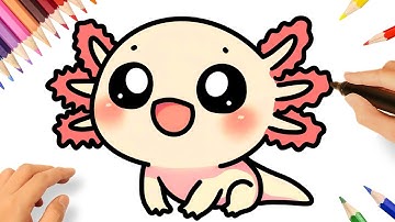 HOW TO DRAW AN AXOLOTL EASY 💗
