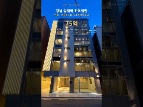 [영상] 강남 양재역 초역세권 · 전면 리모델링(올근생) · 만실 통임대 · 용적률 111% 초과이득 미리보기