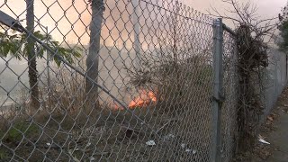 Raw: San Jose crews respond to fire burning along I-280