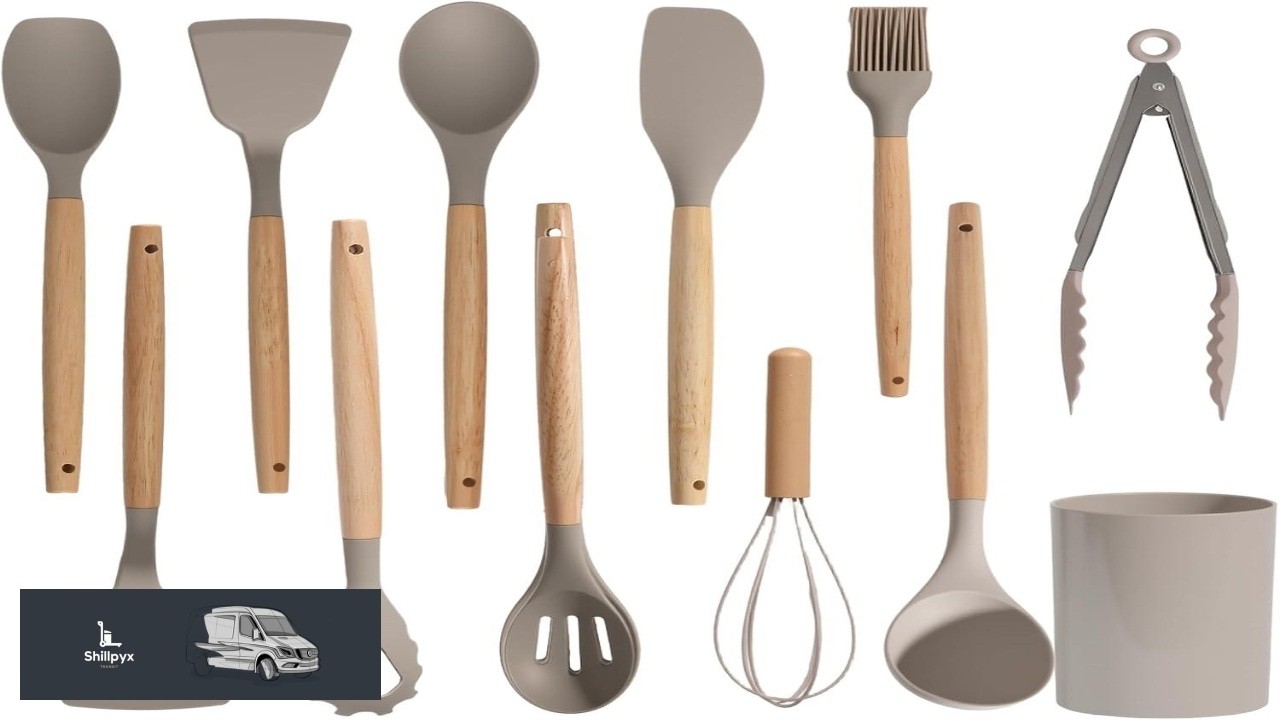 Silicone Cooking Utensil Set 12 PCS Cooking Cookware Kitchen Utensils Set Nonstick 446F