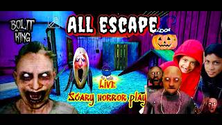 GRANNY GRANDPA _ SCARY HORROR HOUSE _ ALL ESCAPE LIVE  GAMING screenshot 1