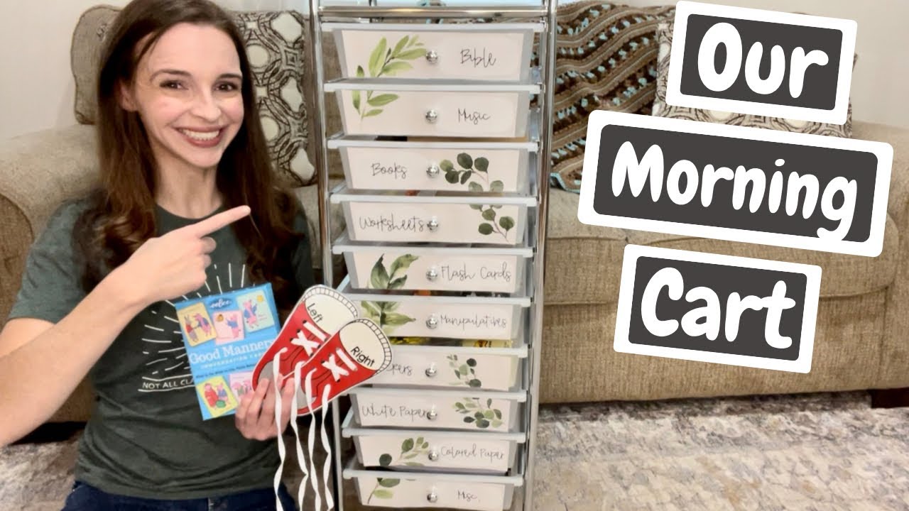 Look inside our homeschool morning cart (our morning basket time) | Our family's morning routine